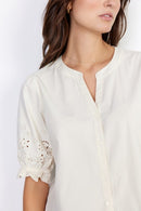 Milly 1 Lace Detail Shirt - Cream