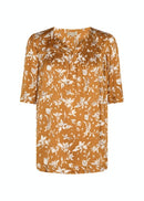 Moa ShortSleeve Print Blouse - Golden Yellow
