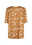 Moa ShortSleeve Print Blouse - Golden Yellow