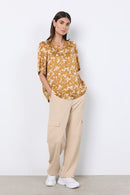 Moa ShortSleeve Print Blouse - Golden Yellow