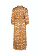 Moa Shirt Collar Print Dress - Golden Yellow