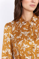 Moa Shirt Collar Print Dress - Golden Yellow