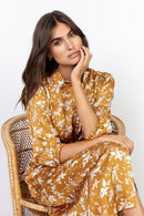 Moa Shirt Collar Print Dress - Golden Yellow