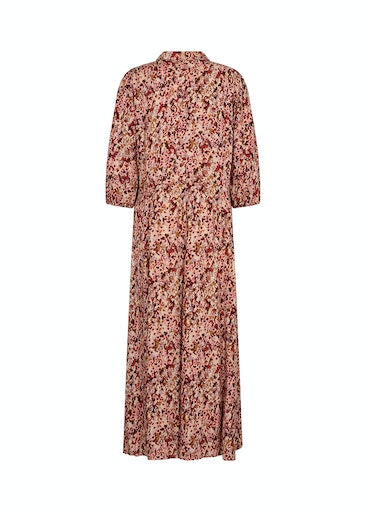 Minea 3/4Sleeve Print Dress - Berry