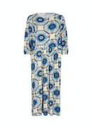 Marica All Over Print Dress - Bright Blue