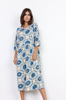 Marica All Over Print Dress - Bright Blue