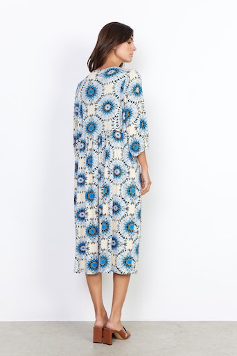 Marica All Over Print Dress - Bright Blue