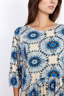 Marica All Over Print Dress - Bright Blue
