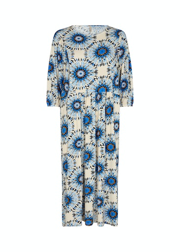 Marica All Over Print Dress - Bright Blue