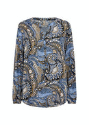 Manny 2 Paisley Print Blouse - Bright Blue