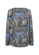 Manny 2 Paisley Print Blouse - Bright Blue