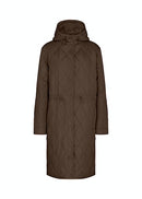 Fenya Hooded Quilted Jacket - Coffee