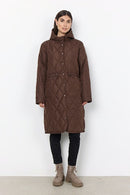 Fenya Hooded Quilted Jacket - Coffee