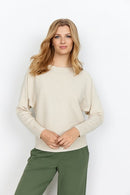Dollie 663 Round Neck Jumper - Cream Melange
