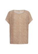 FLEUR 1 T-SHIRT - Desert Brown Combi