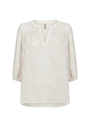 Silva 1 Split Neck Blouse - Cream