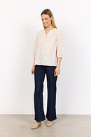 Silva 1 Split Neck Blouse - Cream