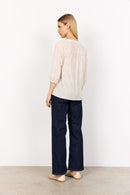 Silva 1 Split Neck Blouse - Cream