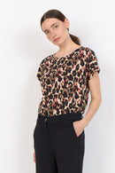 Felicity 515 Leopard Tee - Mineral Red Multi