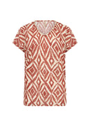 Aretha 42 Graphic Print Tee - Mineral Red Multi