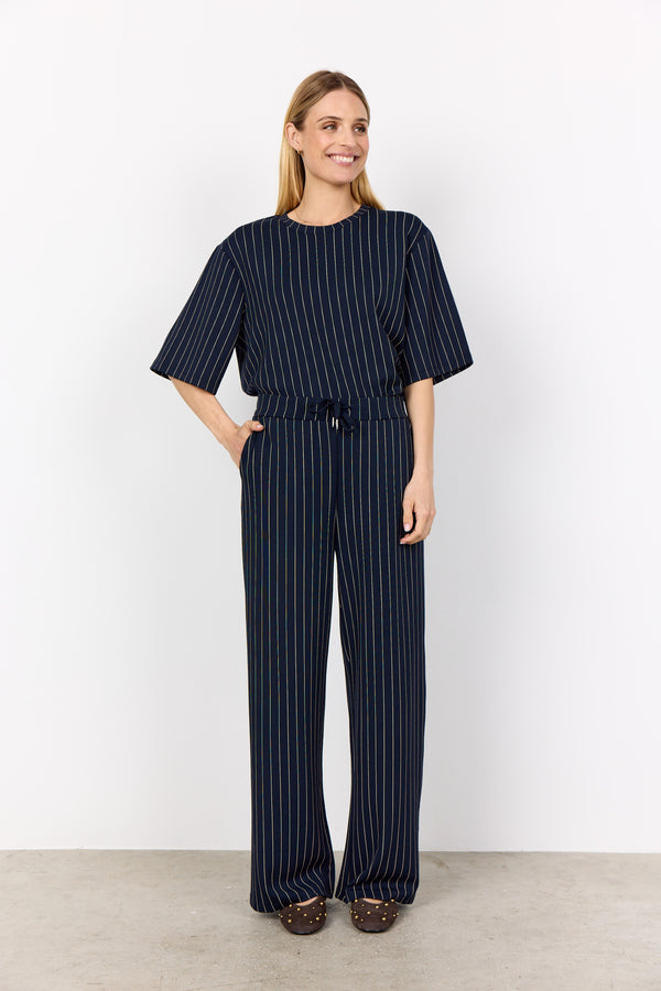 Siri 3 Striped Jogger - Navy Combi