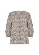 Soyaconcept Saima 2 Stripe Print Shirt - Hot Fudge Combi