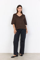 Dollie 790 V Neck Jumper - Hot Fudge Melange