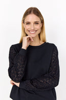 Banu 247 Lace Sleeve Jumper - Black