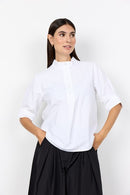 Netti 129 High Neck Blouse - White