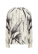 Gopi 1 Abstract Print Blouse - Cream Combi