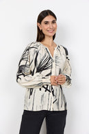 Gopi 1 Abstract Print Blouse - Cream Combi