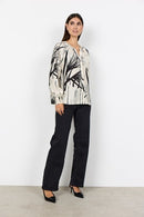 Gopi 1 Abstract Print Blouse - Cream Combi