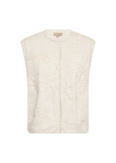 Gerda1 Floral Embroidered Waistcoat - Cream