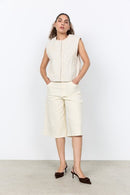 Gerda1 Floral Embroidered Waistcoat - Cream