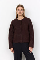 Shaima 11 Round Neck Jacket - Chocolate Plum