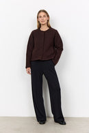 Shaima 11 Round Neck Jacket - Chocolate Plum
