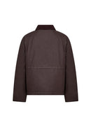 Gia 1 Cord Collar Jacket - Chocolate Plum