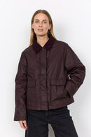 Gia 1 Cord Collar Jacket - Chocolate Plum