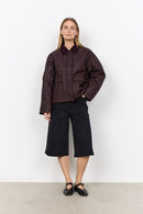 Gia 1 Cord Collar Jacket - Chocolate Plum