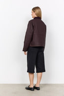 Gia 1 Cord Collar Jacket - Chocolate Plum
