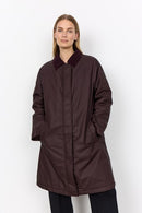 Gia 2 Long Cord Collar Jacke - Chocolate Plum