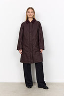 Gia 2 Long Cord Collar Jacke - Chocolate Plum