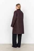 Gia 2 Long Cord Collar Jacke - Chocolate Plum