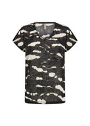Aretha 47 Abstract Print Tee - Black Combi