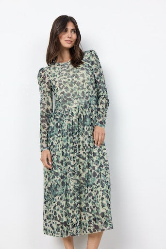 Soyaconcept Alda All Over Print Dress - Bright Green Combi