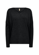 Dollie V Neck Jumper - Black