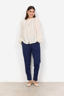 Orit 2 Ruffle Neck Blouse - Cream Combi