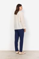 Orit 2 Ruffle Neck Blouse - Cream Combi