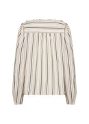 Olta 3 Striped V Neck Blouse - Cream Combi