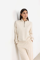 Odette 3 1/4 Zip Sweatshirt - Cream